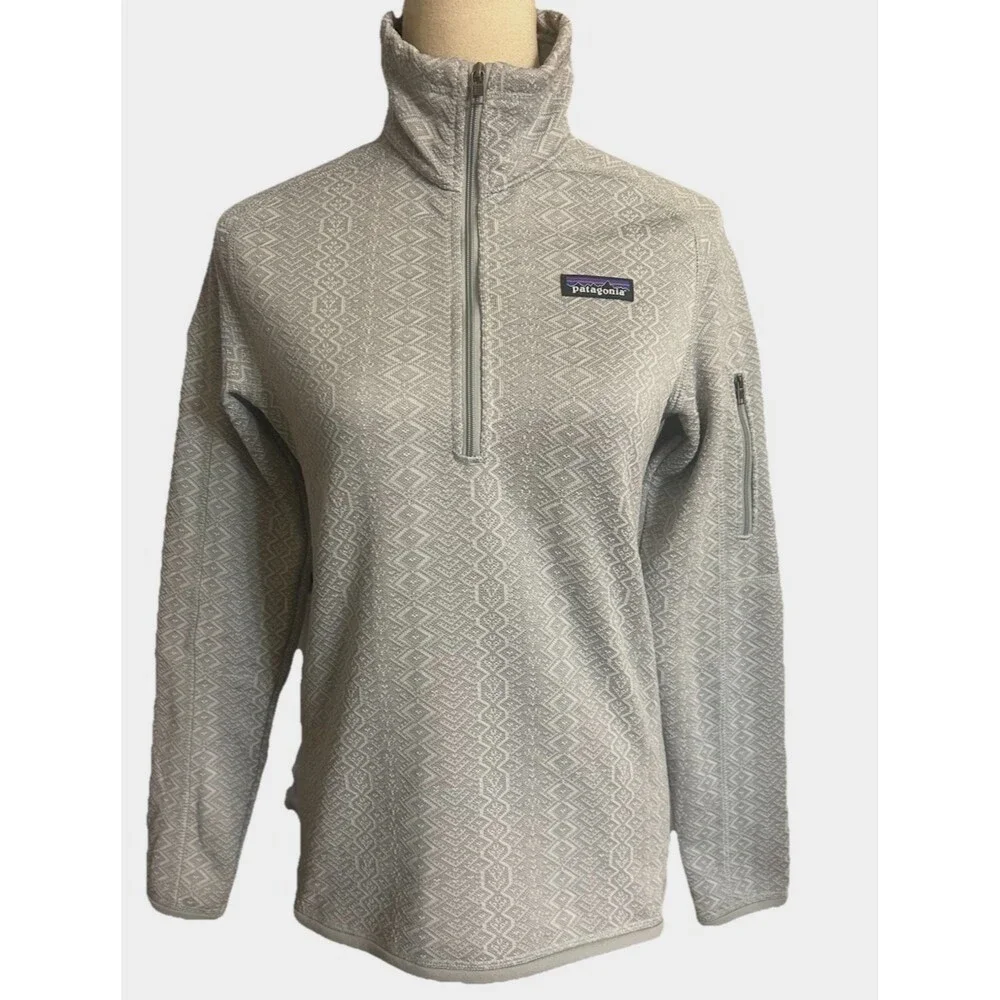 Patagonia Better Sweater Women's S Full Zip Diamond  Frozen Jacquard Salt Gray